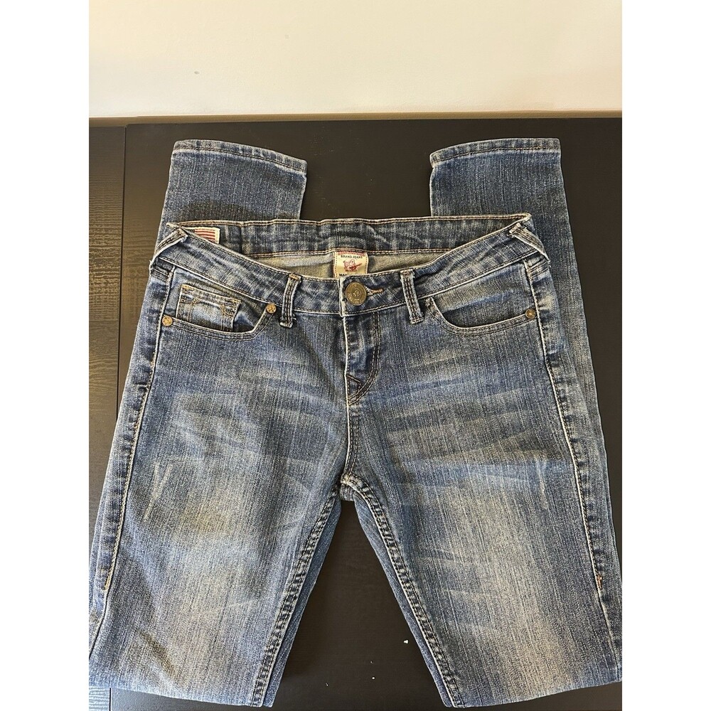 True Religion Skinny Jeans Women 27 Blue Denim Pants Cotton 27x29 Med Wash